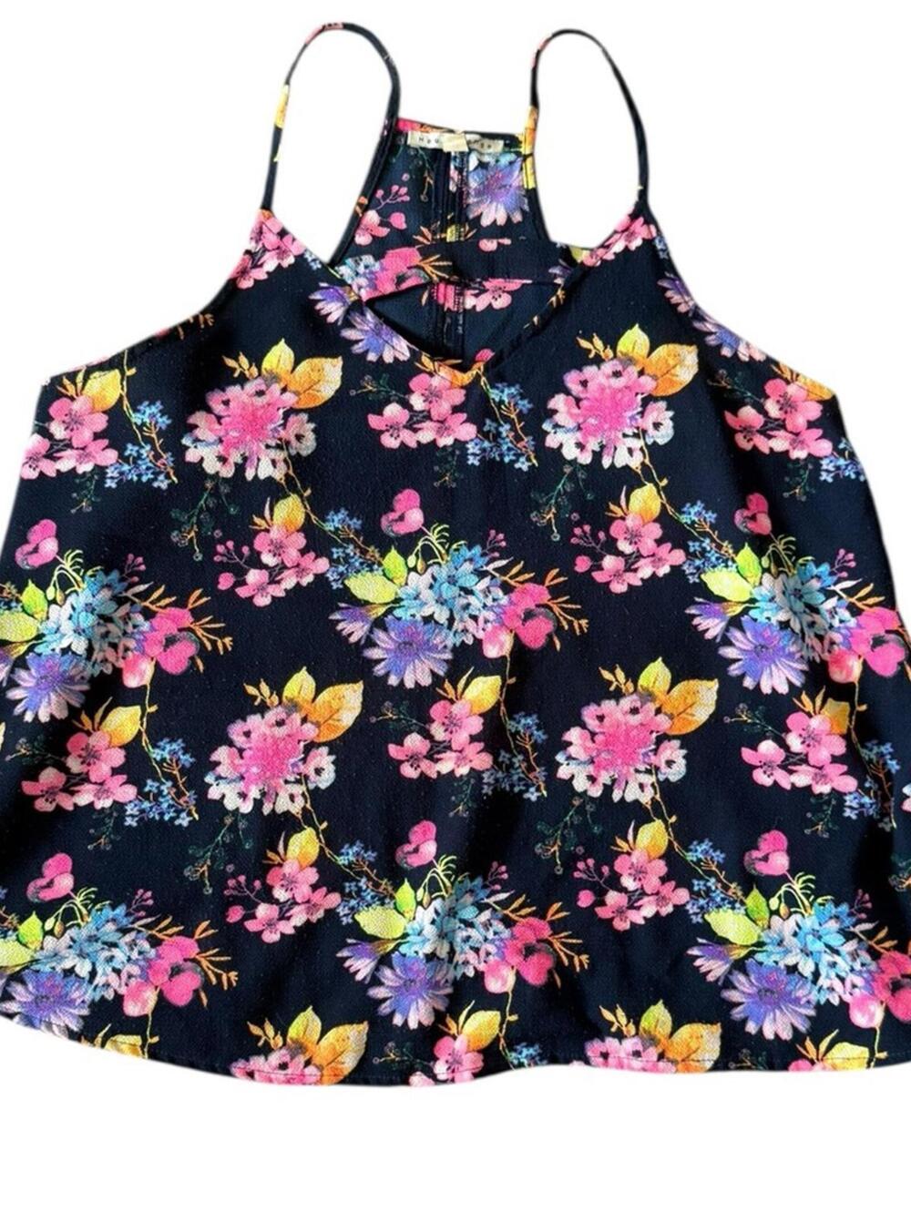 Haute Monde Floral Strappy Tank Top - Size L